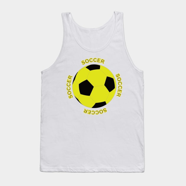 Soccer ball with yellow and black colors Tank Top by GiCapgraphics